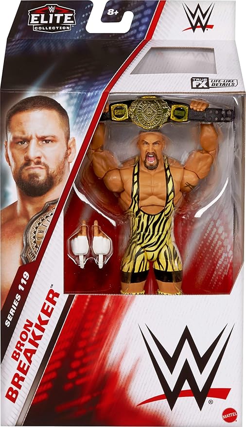 Mattel WWE Elite Action Figure & Accessories, Series #119, 6-inch Collectible Bron Breaker with 25 Articulation Points & Swappable Hands
