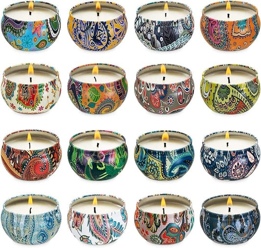 YOROXRG Set 16 Pack Scented Candles Gifts Soy Wax Travel Tin Jar Candles for Home 2.5 OZ Scented Candles for Mom for Christmas, Birthday, Thanksgiving, Mother's Day…