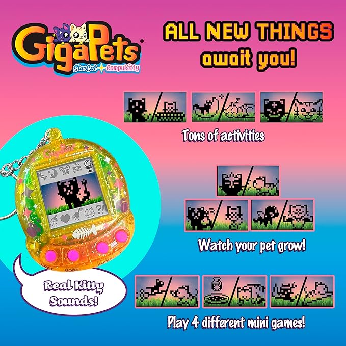 Giga Pet Virtual Pet for Kids Ages 5 and Above, 90s Throwback Upgraded Collector’s Edition, Animal Care for Kids