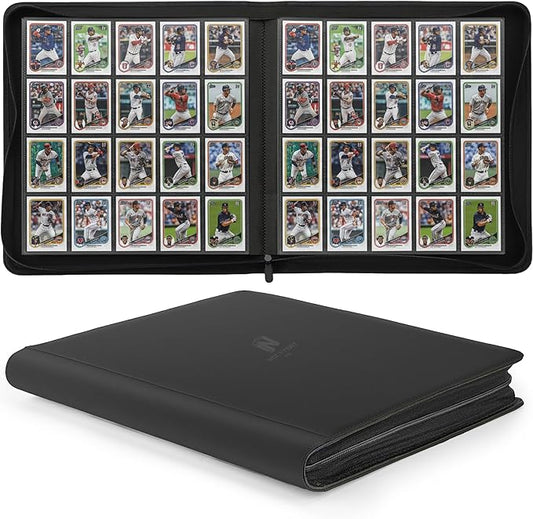 1280+ Cards 20 Pocket Card Binder Collector Card Album Trading Card Binder Ringless Trading Card Album Side Loading Compatible with TCG, Game & Sports Cards (Black)