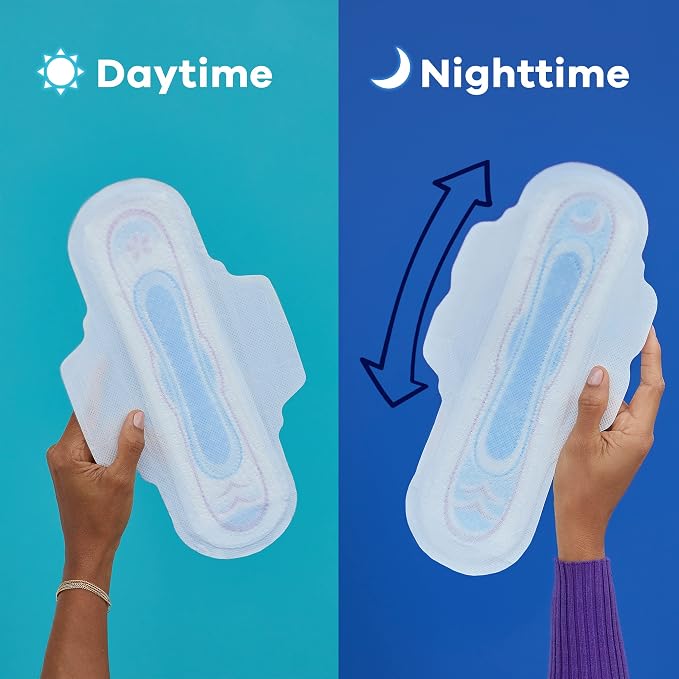 Always Ultra Thin Pads for Women, Size 4 Overnight Absorbency, Unscented with Wings, 26 Count (Pack of 2)