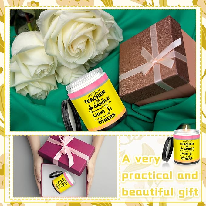 2 Pcs Teacher Appreciation Gifts Teacher Candle Pencil Designed Candles for Teacher Appreciation Week Graduation Party Favors Birthday Gifts for Women Teacher