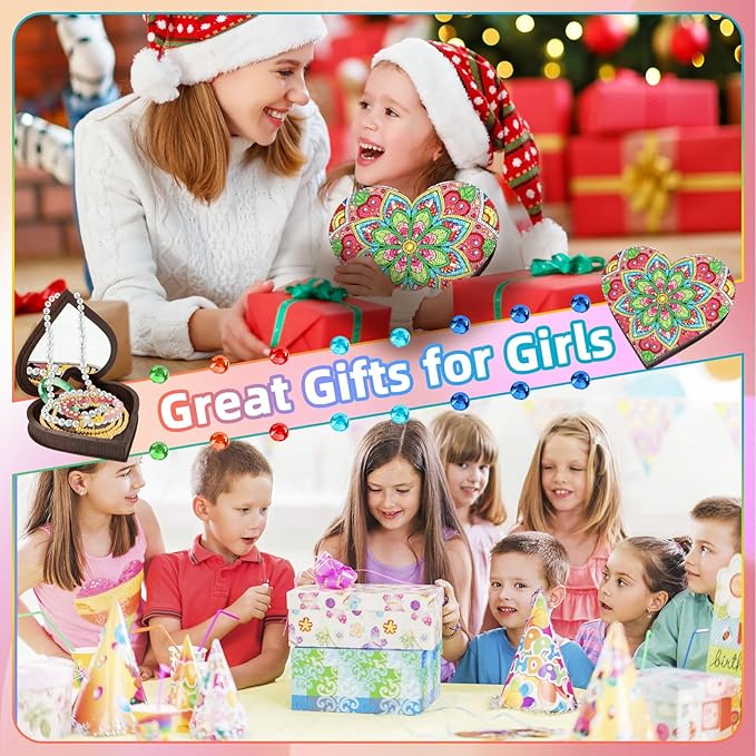 Diakud Diamond Painting Kit for Kids Ages 8-12 Jewellery Box Arts and Crafts Toys for 7 8 9 10 11 12 13 Year Old Girls 8-10 Years Old Birthday Gifts Ideas Craft Activities for Teen Girl Age 6-8