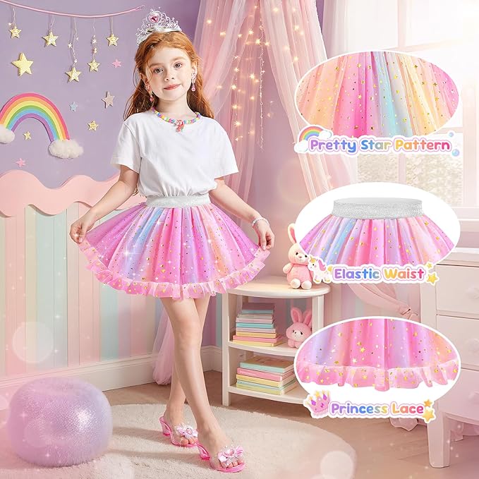 Myfolrena Princess Dress Up Shoes for Little Girls 3-6，Kids Pretend Play Clothes for Toddlers with Tutu,Shoes and Accessories,Christmas Thanksgaving Birthday Gift Toys