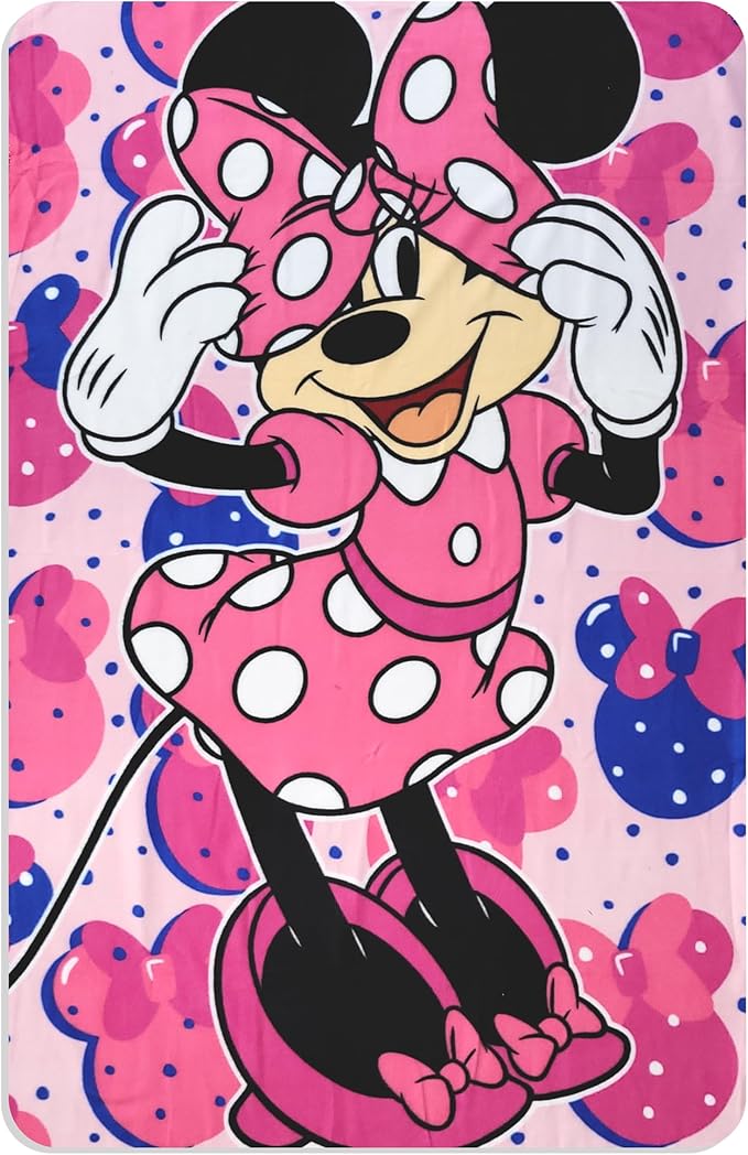 Official License Character Girls Pink Fleece Soft and Cozy Throw Blanket (40" x 60) (Minnie 4)