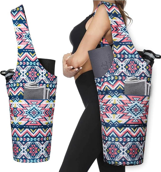 Yoga Mat Bag - Long Tote with Pockets - Holds More Yoga Accessories - Yoga Bag Fit Most Size Mats - Yoga Mat Carrier
