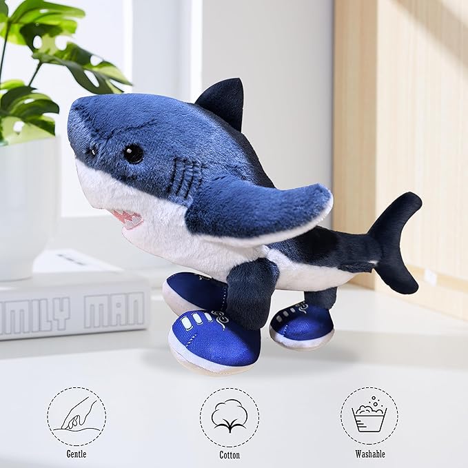Zenitsu Tralalero Tralala Plush Italian Brainrot Expressive Doll Funny & Unique Gift for Boys and Girls, Creative Home Décor Plush Toy for Christmas, Birthday (Blue)