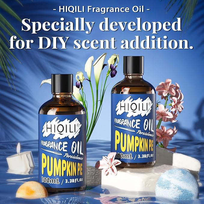 HIQILI Pumpkinpie Pure Scented Fragrance Essential Oil for Diffuser Candle Soap Perfume Lotion Shampoo Making, 3.38 Fl Oz