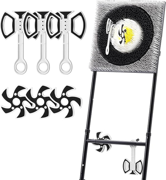 A11N SPORTS Axe Throwing Game with Steel Frame and Bristle Target, Safe Indoor Outdoor Target Game Set, Adjustable Height Yard Game with Axes & Stars for Backyard, Lawn, or Party Play