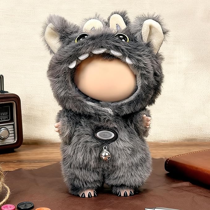 Clothes Fit for 28CM Doll, Fashion Doll Clothes Outfit Set Cute Theme Designer Toys Dress Accessories for Collector Fans Display (Grey Monster)