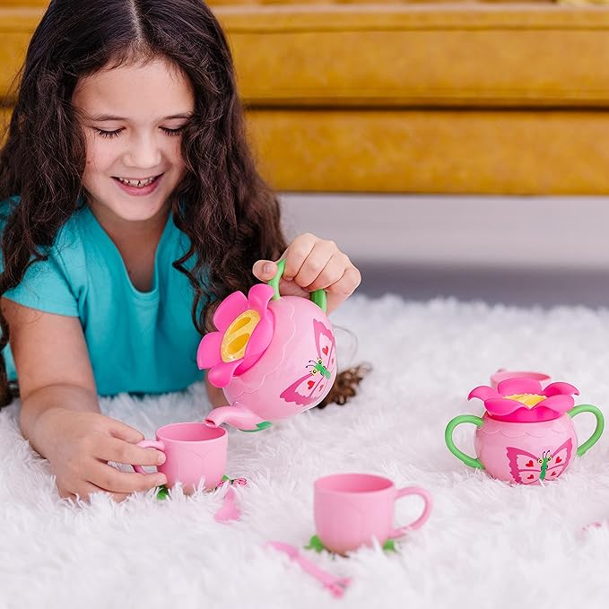 Melissa & Doug Butterfly Tea Set (15 pcs) - Play Food Accessories