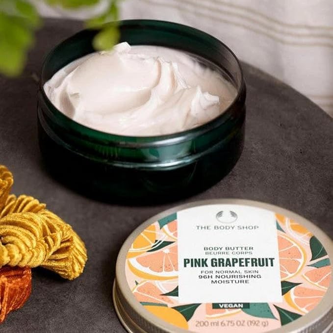 The Body Shop Pink Grapefruit Body Butter – Nourishing & Moisturizing Skincare for Normal Skin – Vegan – 6.75 oz