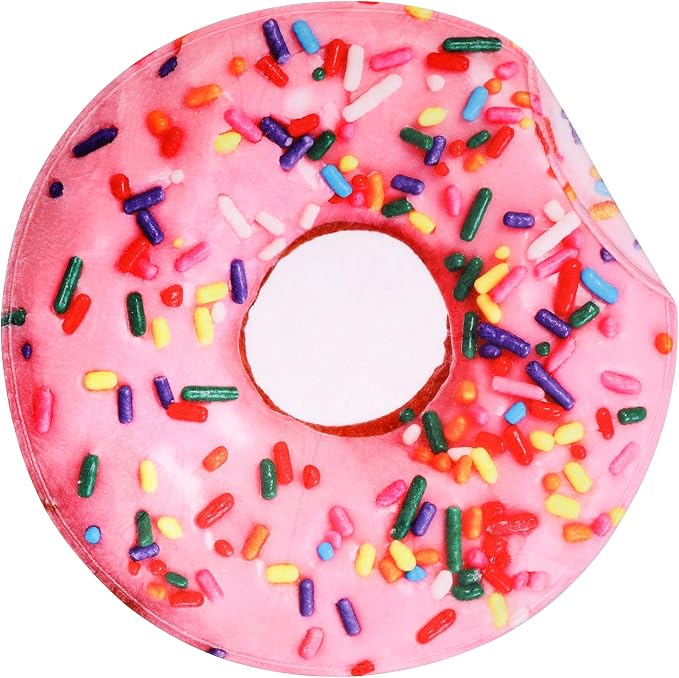 SeaRoomy 71 in Donut Blanket, Novelty Funny Food Blanket, Double Sided | White Elephant Gifts, Gag Gifts For Teen Boys & Girls, Novelty Christmas Birthday Presents, Double Sided, Soft Flannel