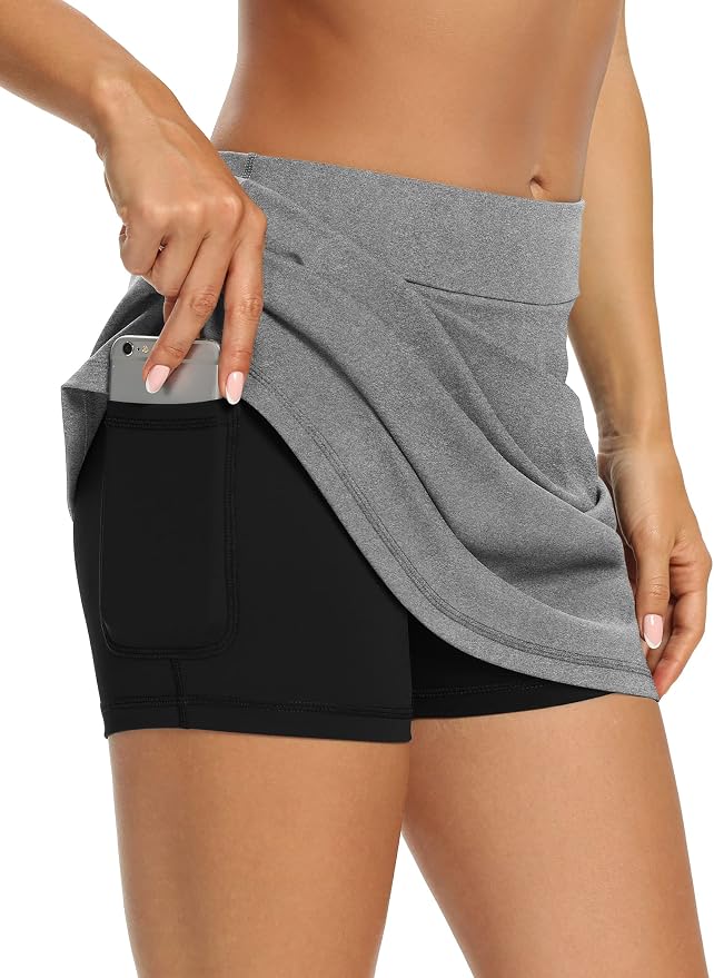 LouKeith Tennis Skirts for Women Golf Athletic Activewear Skorts Mini Summer Workout Running Shorts with Pockets