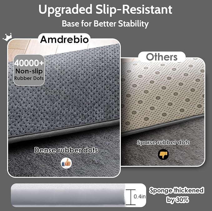Amdrebio Grey Shag Furry Fuzzy Area Rug 5x8 for Bedroom Living Room Nursery | Plush Shaggy Fluffy Soft Carpet, Classroom Dorm Office Playroom Decor, Modern Neutral Aesthetic, Baby Kids Toddler Corner