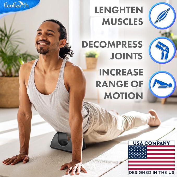 EcoEarth Psoas Release Massage Tool - Black - Deep Tissue Hip Flexor Massager with Strap Design & Anti Slip Base - Myofascial Massage Tool for Lower Back & Psoas Muscles - Trigger Point Massager
