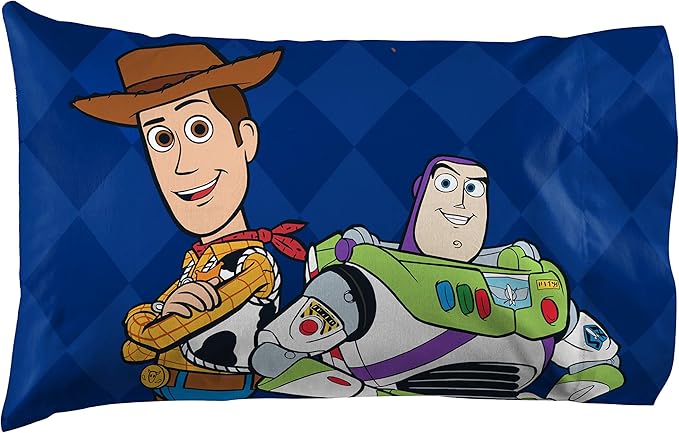 Jay Franco Kids Sheet Set with Fitted, Flat Sheets & Pillow Cover - Ultra-Soft Bedding with Pillowcase for Room Decor, White - Toy Story, 4 Piece Full