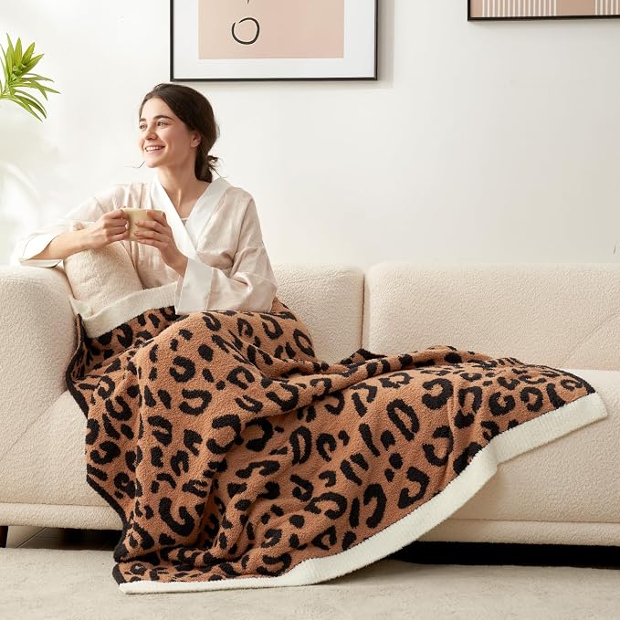 Snuggle Sac Ultra Soft Blanket Black Leopard Twin Size - Reversible Oversized Cheetah Bedding Blanket, Plush Throw Blankets for Bed, Sofa, Couch, Black Leopard, 60x80 inches