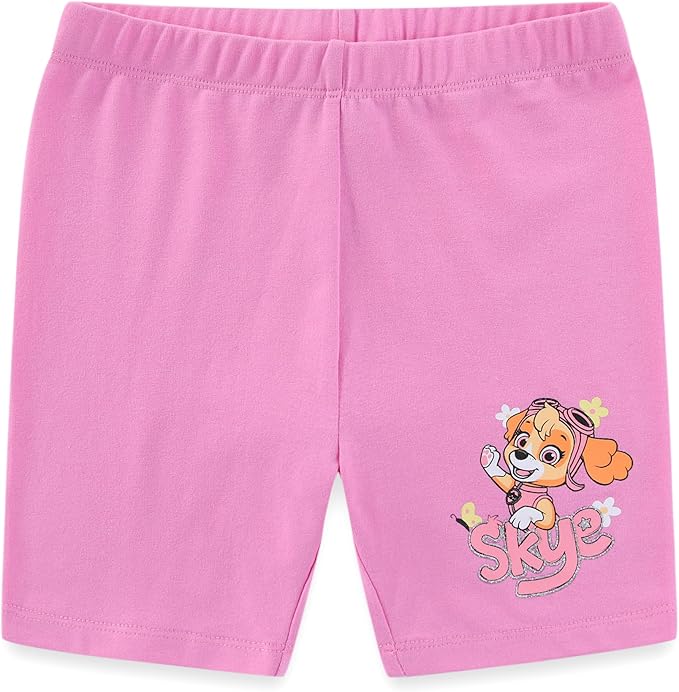 Paw Patrol Skye Girls Short Sleeve Shirt and Bike Shorts Set for Toddler and Big Kids