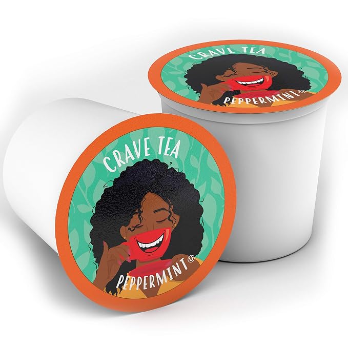 Crave Beverages Tea Pods, Peppermint for Keurig K Cup Brewers, 100 Count