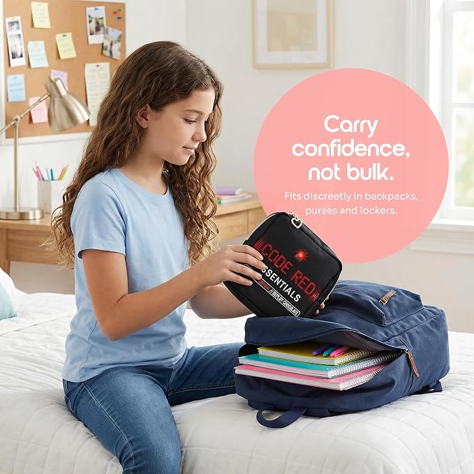 Period Bag – Compact Discreet Tampons & Pad Pouch with Waterproof Lining, Cute & Stylish Period Pouches
