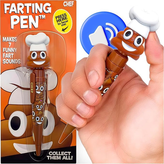 Farting Poop Pen with Multiple Funny Sounds - Perfect Halloween Games & Novelty Gift for Teens, Kids & Boys - Pen & Prank Toy for Halloween Parties, Games & Family Fun All Day (Chef)