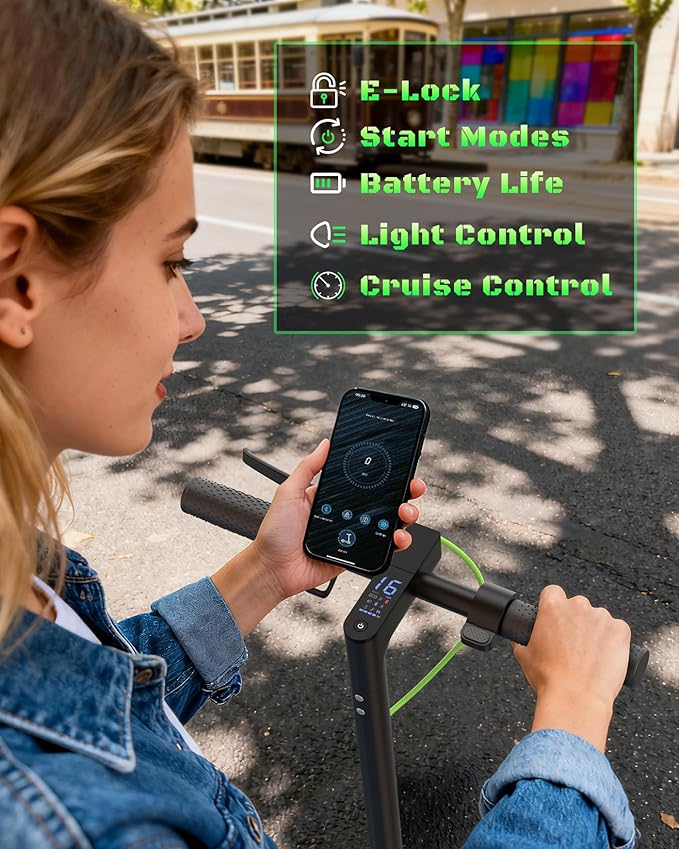 NAVIC Electric Scooter with Dual Suspension/Braking, 350W/500W Motor, 19/22 Mph,Max 22/25/27/49Miles Range, Foldable E Scooter for Adults with App