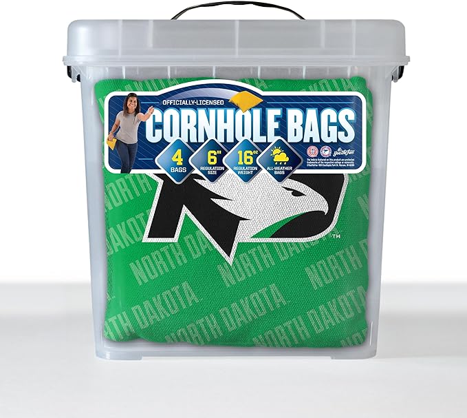 YouTheFan Officially-Licensed NCAA Set of 4 Cornhole Bags - All Weather Regulation 6” x 6” Size - 16oz Weight - Designed in USA