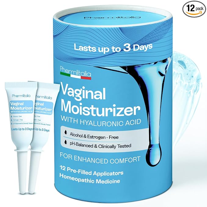 Vaginal Moisturizer | Long-Lasting Gel Relieves Vaginal Dryness, Itching & Irritation | pH-Balanced Fragrance-Hormone Free | Hyaluronic Acid and Glycerin | Pre and Post Menopausal Care, 12 Applicators