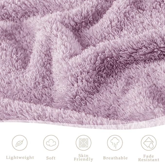 Exclusivo Mezcla Fleece Bed Blankets King Size for Bed, 90" x 104" | Super Soft and Cozy Fluffy Blanket for Women, Lightweight and Fuzzy Large Blanket for Bedroom , All Season, Light Purple
