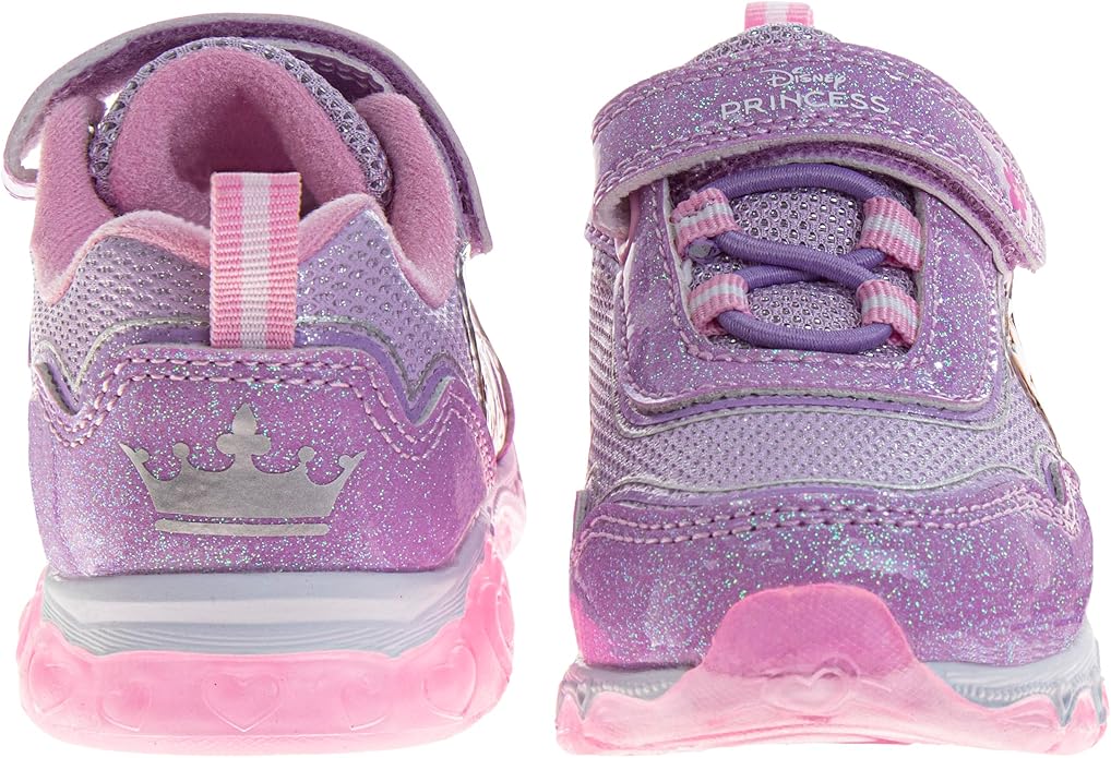 Girls Character Shoes Light Up Shoes LED Athletic Shoes for Girls Disney Princess Moana Little Mermaid Stitch Minnie Frozen Paw Patrol (Sizes: 5-10 Toddlers / 11-12 Little Kid)