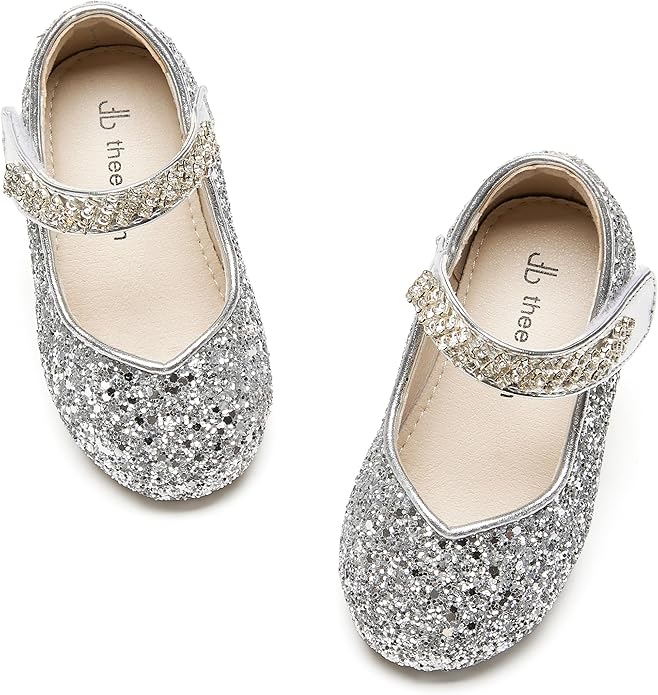 THEE BRON Mary Jane Ballet Flats - Girls' Dress Shoes with Hook & Loop Closure