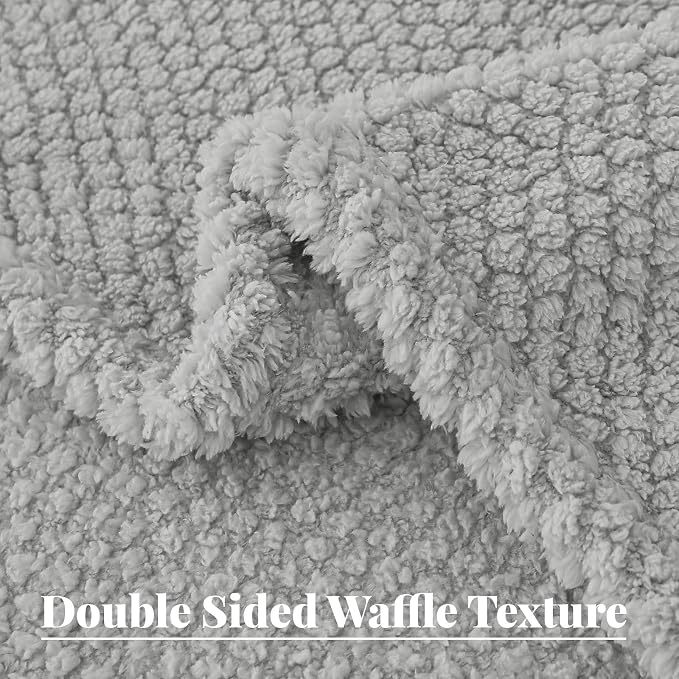 Whale Flotilla Soft Fleece King Size Bed Blanket, Light Grey | 90x104 Inch, Suitable for Bed, Fluffy Fuzzy Jacquard Blankets for All Season, Lightweight and Cozy