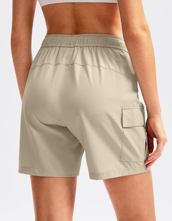 SANTINY Women's 5''/ 7''/9'' Hiking Cargo Shorts Quick Dry Lightweight Summer Shorts for Women Athletic Golf Zipper Pockets