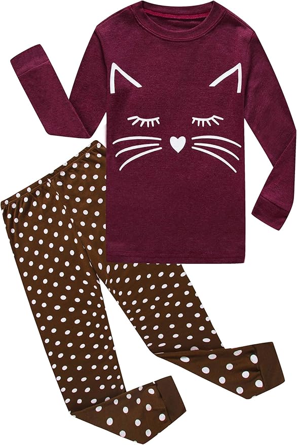 Family Feeling Kids & Toddler Girls Boys Pajamas 2 Piece Pjs Set 100% Cotton Sleepwear