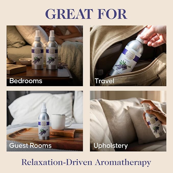 Victoria's Lavender Linen Spray - Aromatherapy Pillow Mist & Linen Spray for Bedding, Soothing Lavender Essential Oil Pure Blend for Bed & Pillows, Relaxing, Handmade in Oregon, Made in USA (32 oz)