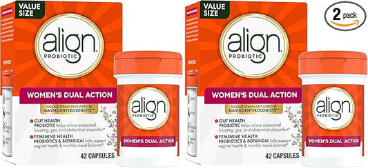 Align Probiotic, Womens Dual Action, Vaginal Probiotics for Women and for Vaginal Health Support, for Digestive Health, 42 Capsules (Pack of 2)