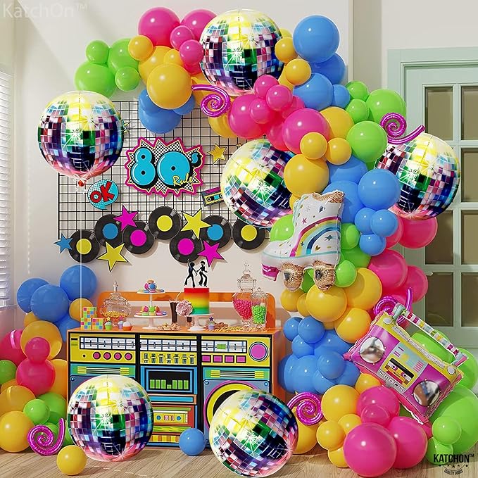 KatchOn Jumbo Disco Ball Balloons - 22 Inch, Pack of 6 | Disco Balloons for 70s, 80s, 90s Parties & Bachelorette Decorations, Multicolor | Birthday Party Decorations