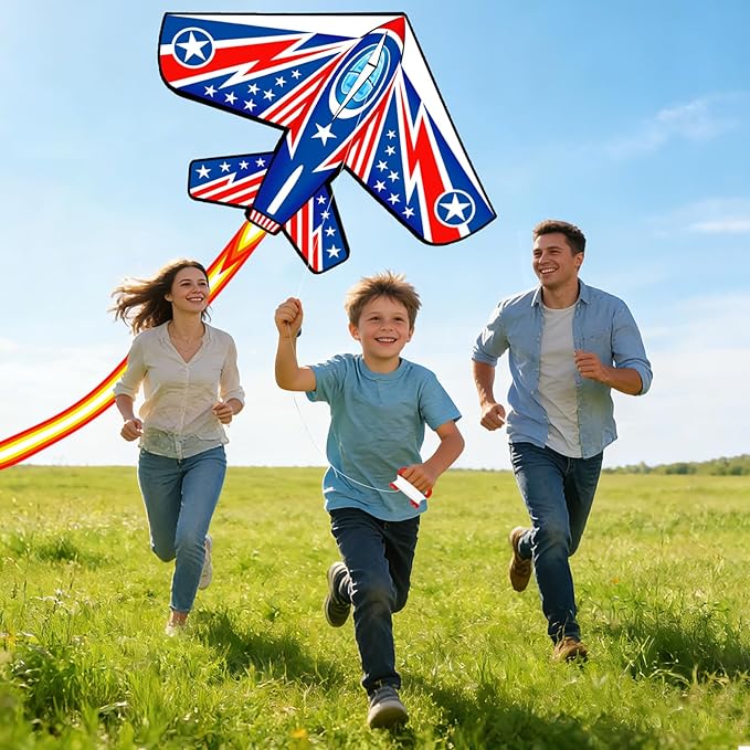 Delta Kites Airplane Kites for Kids & Adults, Delta Multicolor Beach Kite for Kids Age 4-8 8-12 Easy to Fly for Beginners, Easy to Assembled Colorful Kite for Beach Outdoor Toy Games & Family Trip