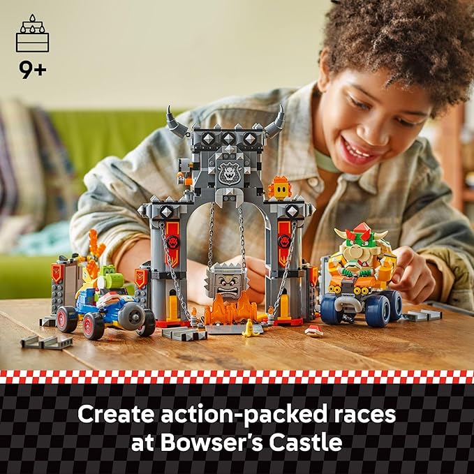 LEGO Super Mario: Mario Kart – Bowser’s Castle Building Toy for Kids - Pretend Play Set for Boys & Girls, Ages 9+ - Nintendo Gift Idea for Young Gamers - W/Yoshi & Bowser Toy Figures - 72039