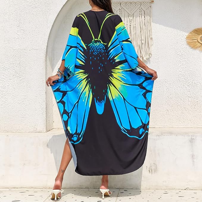 SXMURP Moomoo Dresses for Women, Caftan Dresses for Women Tropical Hawaiian Cotton Cover Ups Bathing Suit Loungewear Swimsuit