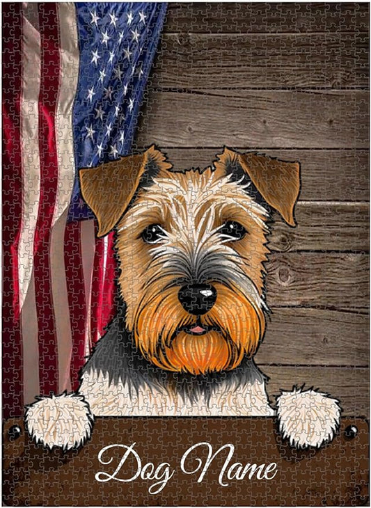 Custom Wooden Jigsaw Puzzles with Your Dog's Name on Wales Terrier Art Print - 300 500 1000PCS Puzzles Game and Home Wall Decor