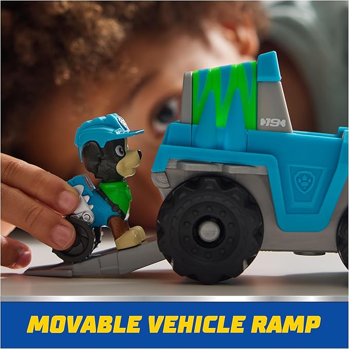 Paw Patrol, Rex’s Dinosaur Rescue Vehicle, Toy Truck with Collectible Action Figure, Sustainably Minded Kids Toys for Boys & Girls Ages 3 and Up