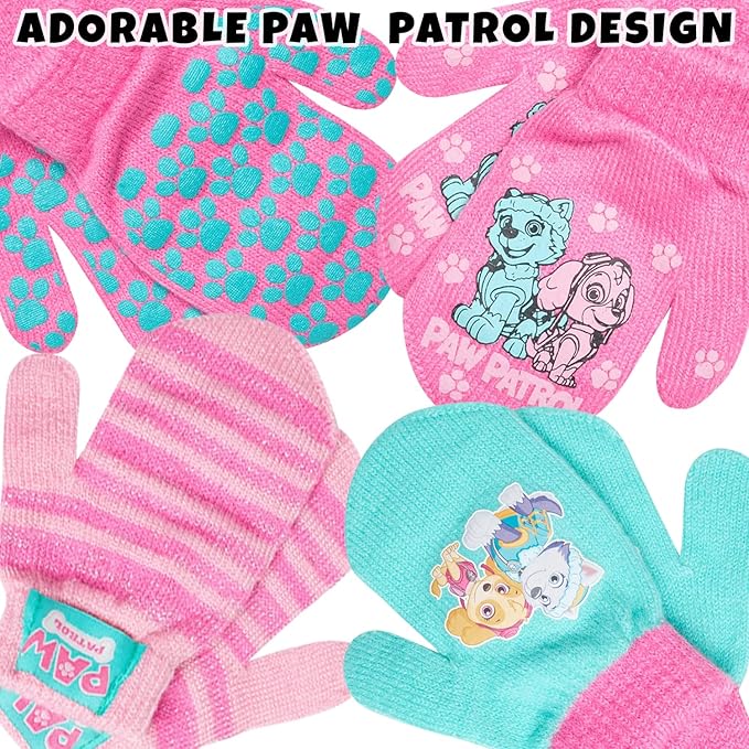 Nickelodeon Girls' Paw Patrol Ski Gloves - Marshall, Chase, Rubble Ski Gloves or Mittens (2-7)