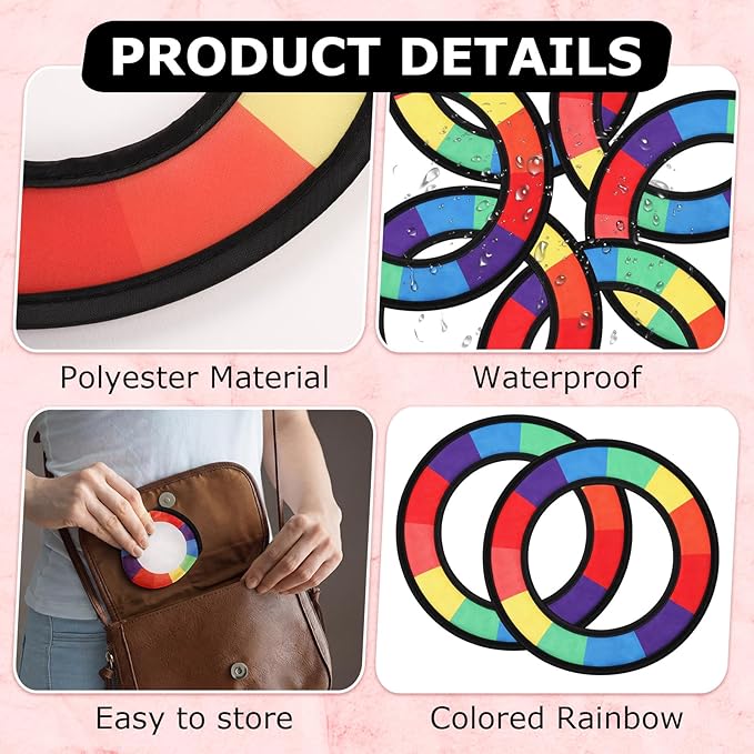 16 Pcs Foldable Flying Disc Ring with Bags 8.7'' Handheld Folding Fly Cooling Fans Fun Game for Adults Outdoor Pool Beach Backyard Activity Summer Birthday Party