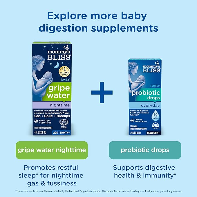 Mommy's Bliss Gripe Water Original, Infant Gas & Colic Relief, Gripe Water for Babies, Gentle & Safe, 2 Weeks+, 4 Fl Oz (Pack of 1)