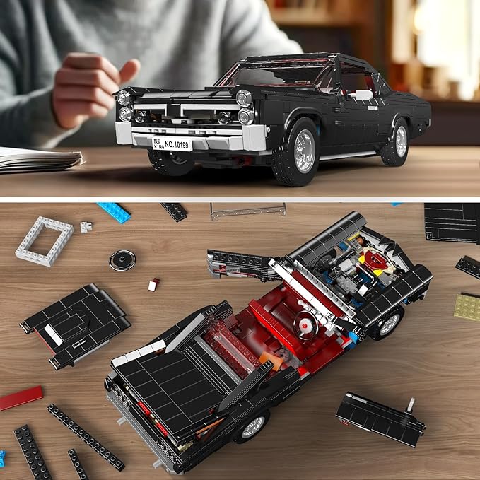 Mould King 10199 Car Model Kits, MOC Bricks Collectible Sportscar Building Blocks, Car Building Kits for Adult, Static Version 1563 PCS