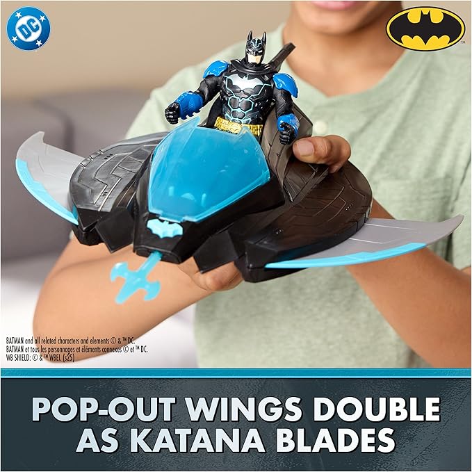 DC Comics, Batman Ninja Strike Katana Blade Batwing and 6" Action Figure, Super Hero Kids Toys for Boys and Girls Ages 3 & Up