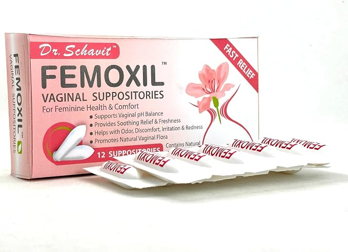 FEMOXIL Vaginal Suppositories - Natural Plant-Based Formula for Feminine Issue. All Natural Intimate Deodorant for Women. Restore Feminine pH Balance of The Vagina. Provides Fast Relief