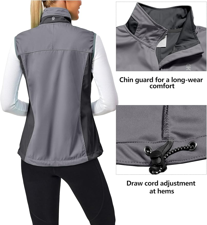 Little Donkey Andy Women's Lightweight Vest Windproof Sleeveless Jacket | Cycling Windproof Vest, Water-Repellent Stretch Shell, Lightweight Tennis Running Outerwear, Golf Hiking Workout Sleeveless